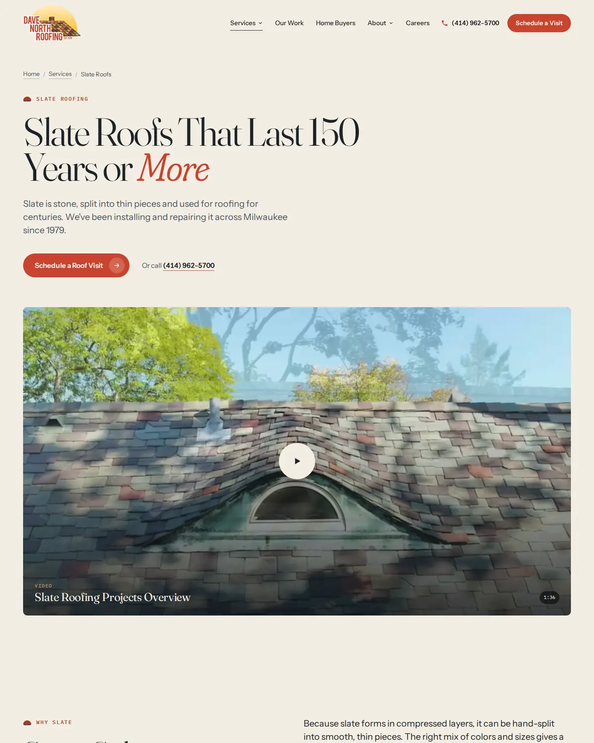 The Slate Roofs page, with its guided tour of a slate dormer.