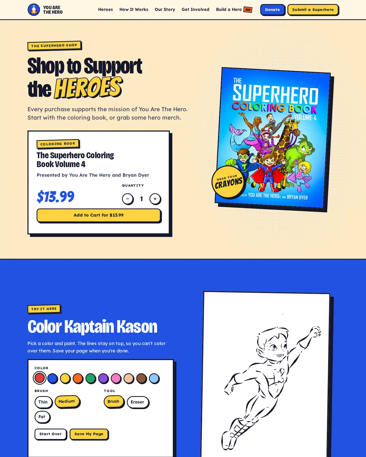 The shop, with the coloring book.